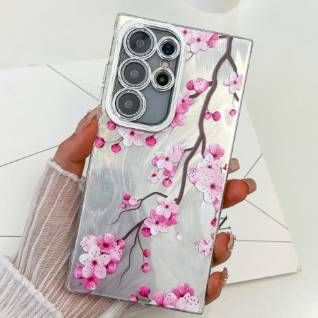 Противоударный чехол Flowers and Plants Series для Samsung Galaxy S25 Ultra 5G - Plum Flower