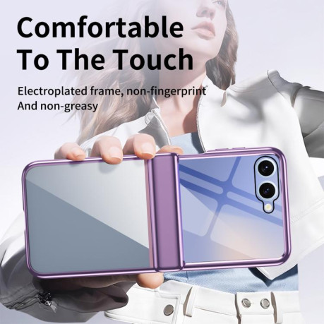 Чехол с матовой “ледяной” спинкой Cold Ice на Samsung Galaxy Flip 7 5G - фиолетовый