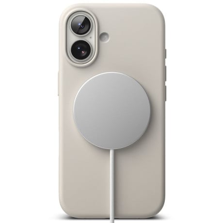 Оригінальний силіконовий чохол Ringke Silicone Magnetic з MagSafe на iPhone 17 - Beige