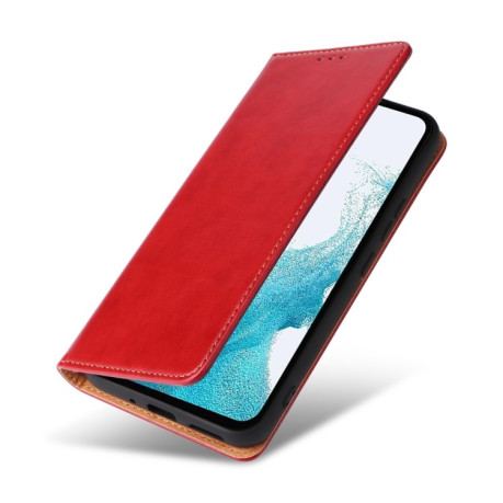 Шкіряний чохол-книжка Fierre Shann Genuine leather Samsung Galaxy S23 FE 5G - червоний