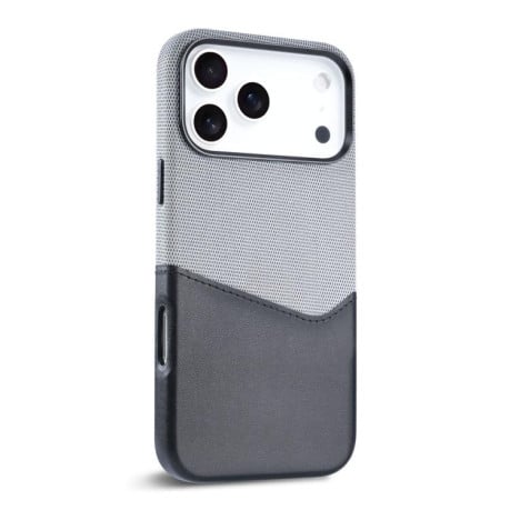 Чехол Kalebol Cloth Textue Stitching Card Slot Magnetic на iPhone 17 Pro - черный