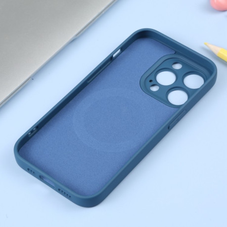 Противоударный чехол Liquid Silicone Full (Magsafe) для iPhone 14 Pro - синий