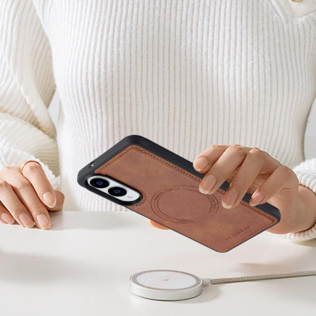 Чохол LC.IMEEKE Magsafe для Samsung Galaxy S25 Edge 5G - коричневий