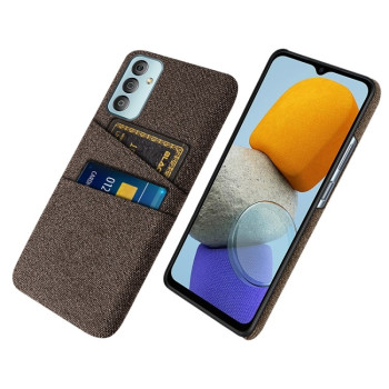 Протиударний чохол Cloth Texture with Dual Card Slots для Samsung Galaxy M23 5G - коричневий
