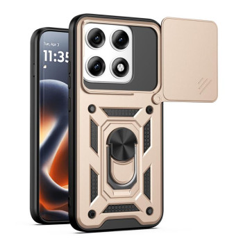 Чохол зі шторкою на камеру Sliding Camshield і підставкою на Motorola Edge 70 Pro / 70 Pro+ — золотий