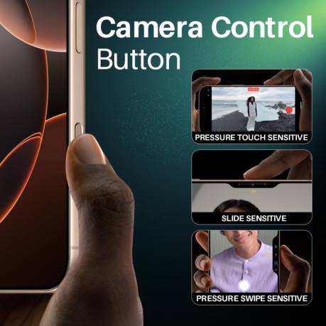 Защита кнопки контроля камеры NORTHJO 2Pcs Camera Control Button Protector на iPhone 16/16 Plus/16 Pro/16 Pro Max - желтый