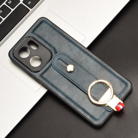 Протиударний чохол Wristband Leather Back для OPPO Reno13 F 5G - синій