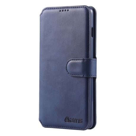 Чехол- книжка Calf Pattern Magnetic Buckle на Samsung Galaxy S10+ / S10 Plus- темно-синий