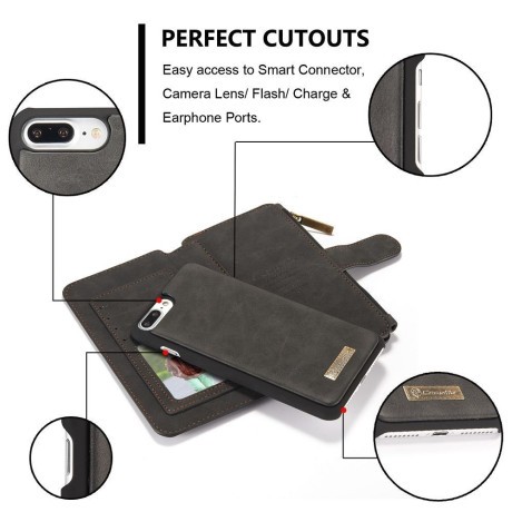 Шкіряний Чохол-гаманець CaseMe з відділенням для кредитних карток для iPhone 7 Plus/ 8 Plus чорний