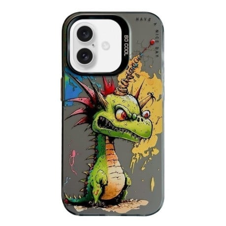 Чехол Animal Pattern Oil Painting Series для iPhone 16 Pro - Dragon