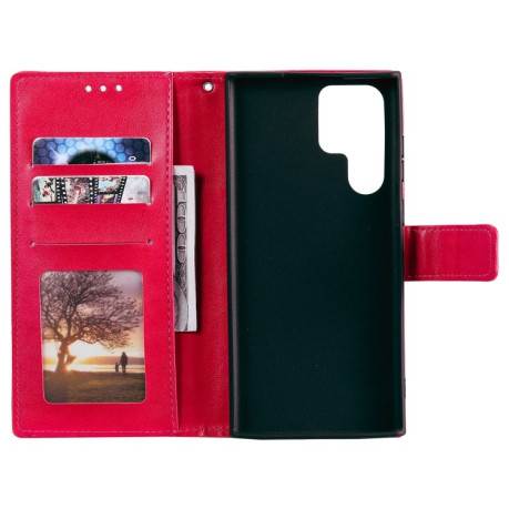 Чехол-книжка Totem Flower для Samsung Galaxy S22 Ultra 5G - красный
