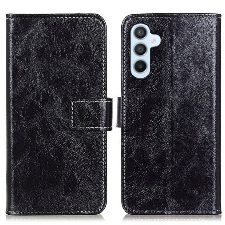 Чехол-книжка Magnetic Retro Crazy Horse Texture на Samsung Galaxy M35 5G - черный