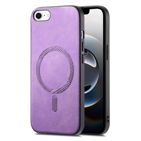 Чехол Solid Color Retro Magsafe для iPhone 16e - фиолетовый