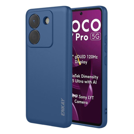 Силиконовый чехол ENKAY Liquid Silicone на Xiaomi Poco M7 Pro - синий