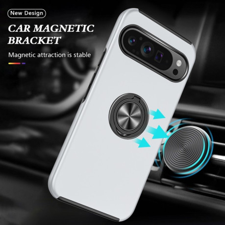 Противоударный чехол HMC 360 Degree Rotating Holder для Google Pixel 9 Pro - серебристый