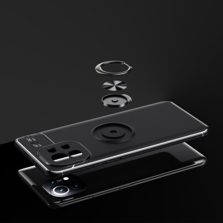 Ударозащитный чехол Metal Ring Holder 360 Degree Rotating на Xiaomi Mi  11 - черный