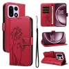 Чохол-книжка з тисненням Dandelion і магнітним хлястиком на OnePlus 15 — червоний