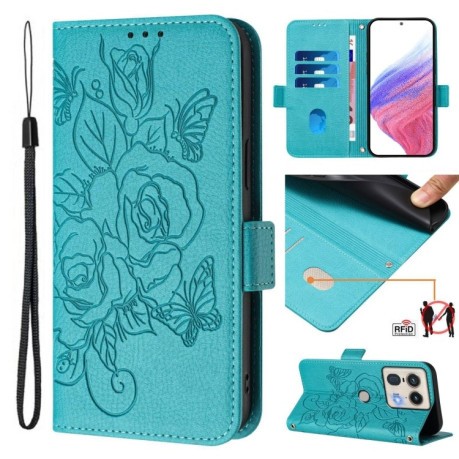 Чехол-книжка Magnetic RFID Anti-theft Leather для Motorola Edge 50 5G Global - голубой