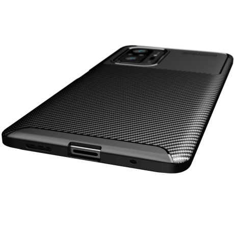 Ударозахисний чохол HMC Carbon Fiber Texture на Xiaomi Redmi Note 10 Pro / Note 10 Pro Max - чорний