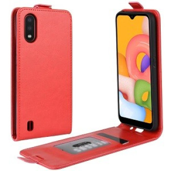 Флип- чехол R64 Texture Single на Samsung Galaxy A01- красный
