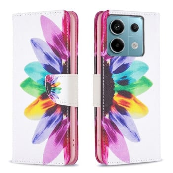Чехол-книжка Colored Drawing Pattern для Xiaomi Redmi Note 14S/ 13 Pro 4G / POCO M6 Pro 4G   - Flower