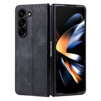 Чехол AZNS с 3D-тиснением и мягким покрытием Skin Feel на Samsung Galaxy Fold 5 - черный