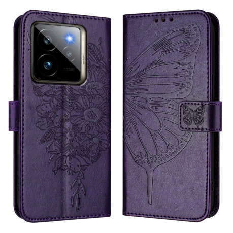 Чехол-книжка Embossed Butterfly для Realme GT7 Pro 5G - фиолетовый