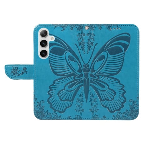 Чохол-книжка Swallowtail Butterfly Embossed Leather  для Samsung Galaxy S25+ / S24+ 5G - синій