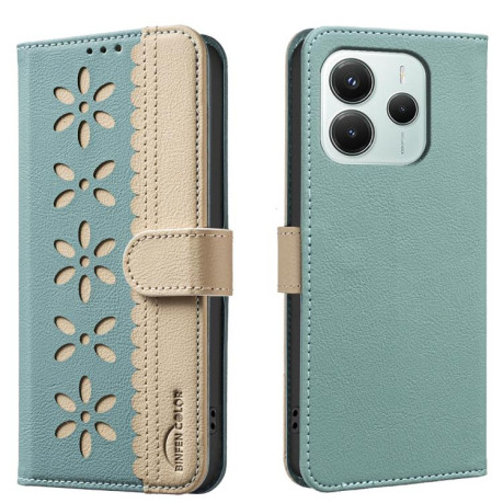 Противоударный чехол Shield Frame Holder MagSafe для Xiaomi Poco M7 Pro 5G - зеленый