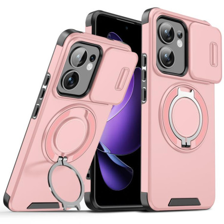 Протиударний чохол Sliding Camshield Ring Holder для OPPO Reno13 F/Reno13 FS- рожевий