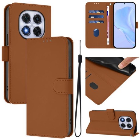 Чохол-книжка Skin Feel S-type для Xiaomi Redmi Note 14 Pro 5G/Poco X7 - коричневий