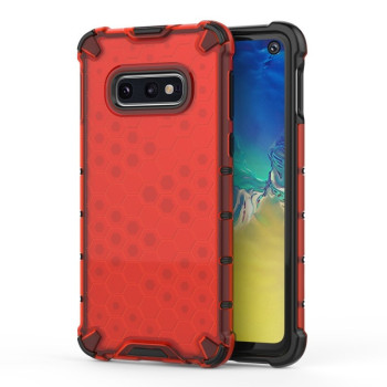 Противоударный чехол Honeycomb на Samsung Galaxy S10e -красный