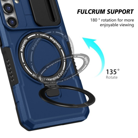 Противоударный чехол Sliding Camshield Magsafe Holder для Samsung Galaxy S23 FE 5G - синий