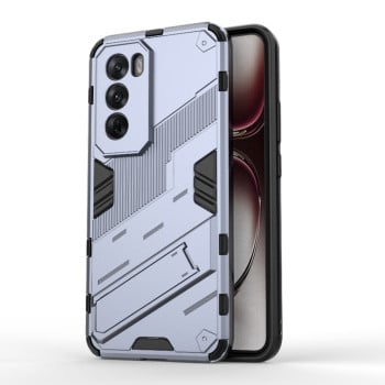 Противоударный чехол Punk Armor с подставкой на OPPO Reno 12 Pro Global - серый
