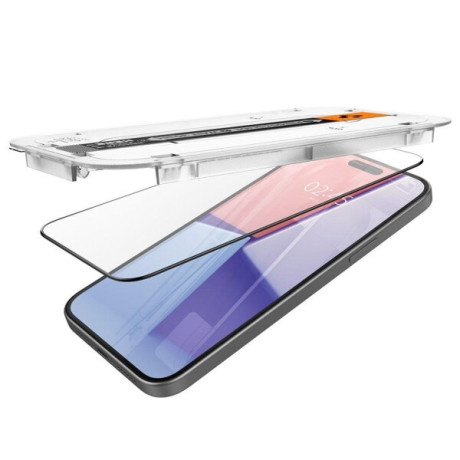 Защитное каленое стекло Spigen Alm Glass Fc для iPhone 15 PLUS Black