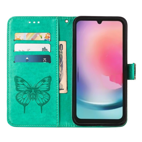 Чохол-книжка Embossed Butterfly для Samsung Galaxy A15 - зелений