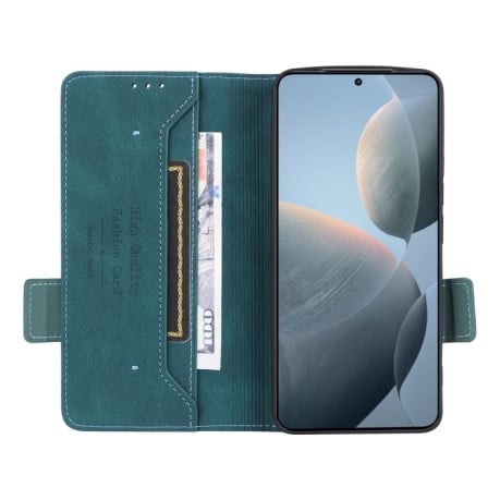 Чехол-книжка Magnetic Clasp Flip для Xiaomi Poco F6 Pro - зеленый