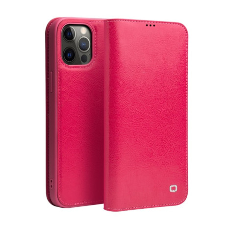 Чохол-книга QIALINO Classic Case для iPhone 12 Pro Max - пурпурно-червоний