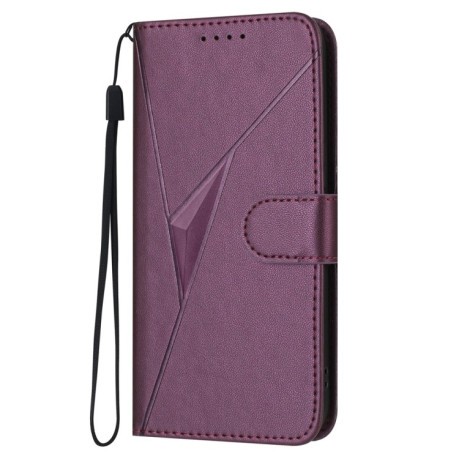 Чехол-книжка Triangle Pattern Buckle Clasp Leather на Infinix Note 40 4G - фиолетовый