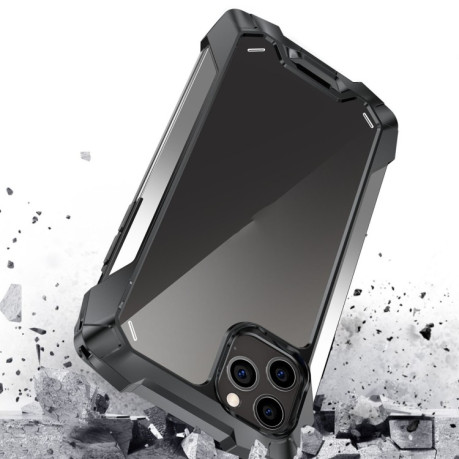 Противоударный чехол R-JUST Metal Airbag для iPhone 13 Pro Max - серебристый