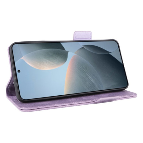 Чехол-книжка Magnetic Clasp Flip для Xiaomi Poco F6 Pro - фиолетовый