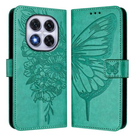 Чохол-книжка Embossed Butterfly для Xiaomi Poco X7 - зелений