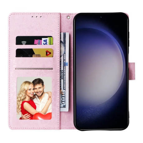 Чехол-книжка Bronzing Painting RFID для Samsung Galaxy S24 5G - Rose