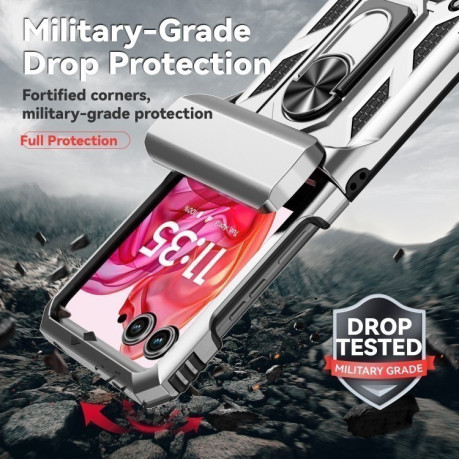Протиударний чохол Sliding Camshield для Motorola razr 50 - сріблястий.