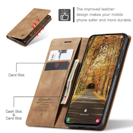 Чохол-книжка CaseMe-013 Multifunctional для Samsung Galaxy S25 Edge 5G - коричневий