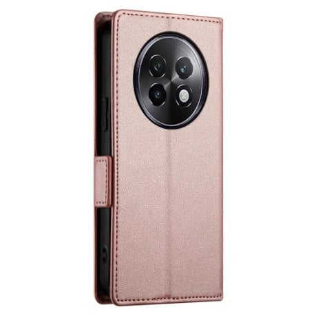 Чехол-книжка Side Buckle Magnetic Frosted Leather для Realme 13+ - розовое золото