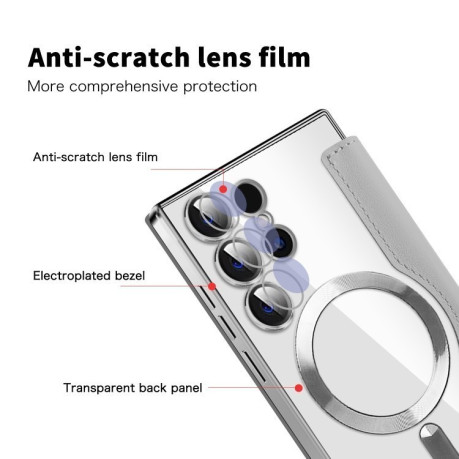 Чохол-книжка Shield MagSafe RFID Anti-theft Leather  для Samsung Galaxy S25 Ultra 5G - сірий