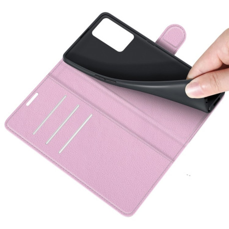 Чохол-книжка Litchi Texture на OPPO A54 4G - рожевий