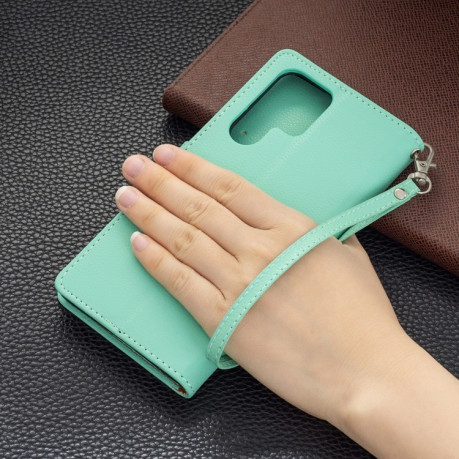 Чохол-книжка Litchi Texture Pure Color Samsung Galaxy S22 Ultra 5G - зелений