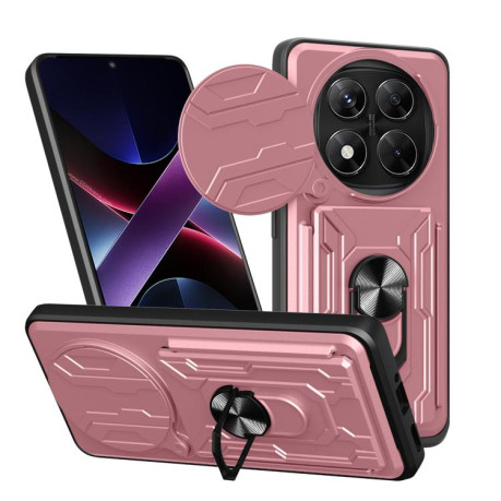 Противоударный чехол Sliding Camshield Card для Xiaomi Redmi Note 14 Pro 4G - золото